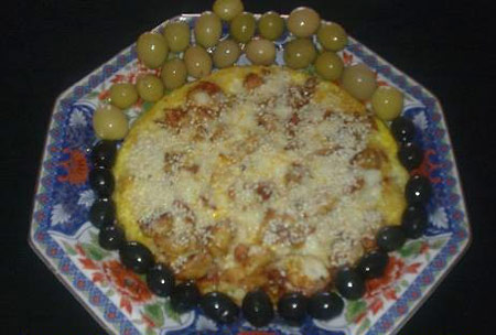 پیتزا املت,طرز تهیه پیتزا املت گل کلم