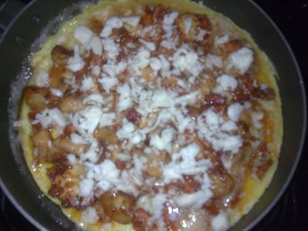 پیتزا املت,طرز تهیه پیتزا املت گل کلم